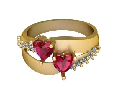 stylish heart ring  PANDANT 3D PRINTABLE MODAL  3D print model