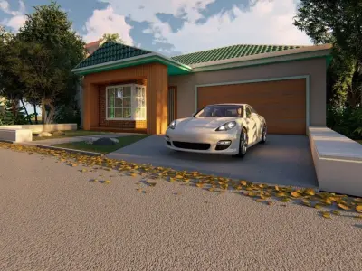 Single Story traditional house model 3D model