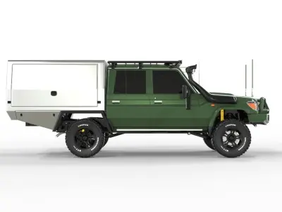Landcruiser 2020 79 Series with Phoenix Tray  Core Off-Road 3D model