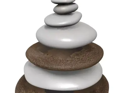 Zen Stone Stack Cairn Low-poly 3D model