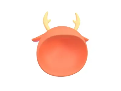 Cartoon Elk Hat v1 001 Low-poly 3D model