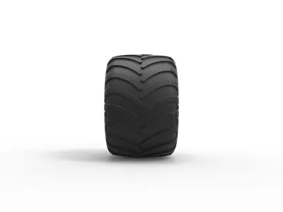 Monster Jam tire 2 Scale 1 to 25 3D print model