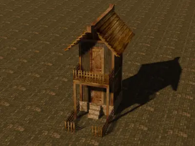 medieval house 6 Free low-poly 3D model