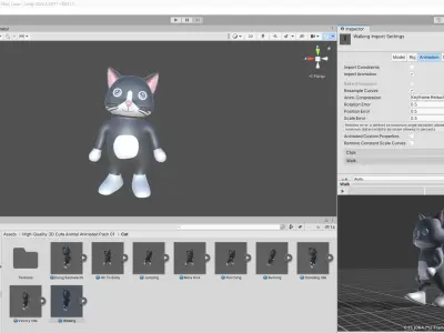 High-Quality 3D Cute Cat - Animated for Games Low-poly 3D model