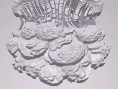 Jellyfish 5 basrelief for 3D printing 3D print model