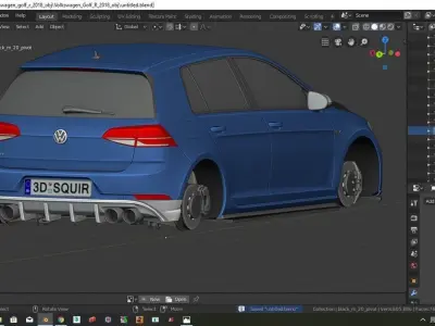 VW Golf 7R Tuned 2018 3D model