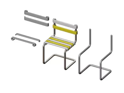 Miniature garden chair mockup 3D print model