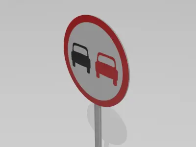 No overtaking sign 3D model