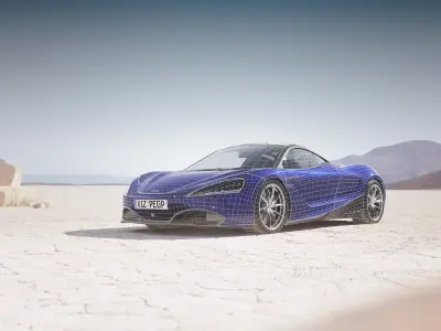 Modern supercar unbranded 3D model