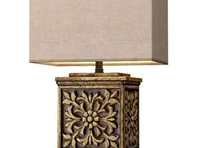 Classic Style Table Lamp Golden Arabic Oriental Table Lamp 3D model