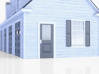 American Four Car Garage 3D model