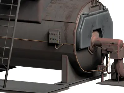Steamboiler generator boiler tank Low-poly 3D model