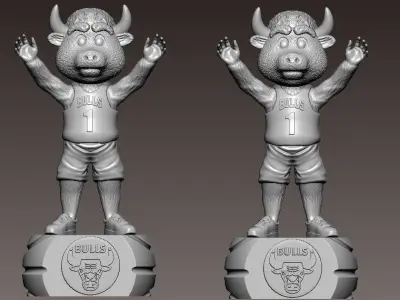 NBA - CHICAGO BULLS BASKETBALL MASCOT STATUE - 3D PRINT 3D print model