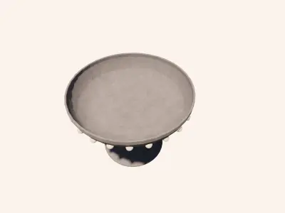 Ceramic Fruit Bowl - Minimalist Pedestal Dish with Detailing Low-poly 3D model