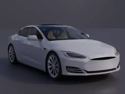 Generic Electric Sedan 3 Low-poly 3D model