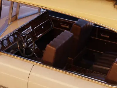 Retro car Low-poly 3D model