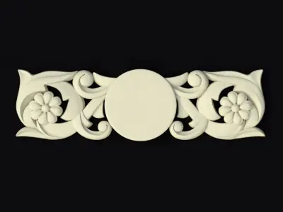 Central decor ornament for furniture 3D model 13