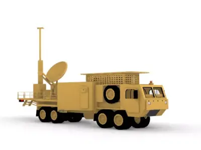Mobile Nuclear Power Communication Truck 4 Sci-Fi energy 3D print model