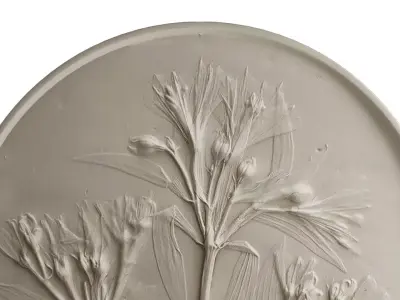 Botanical bas-relief 3D model