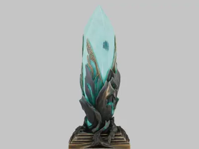 Emerald Obelisk Low-poly 3D model