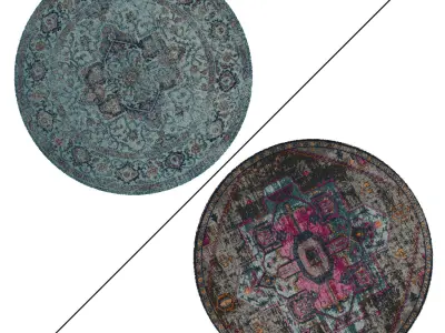 Round Rug Set 15 3D model