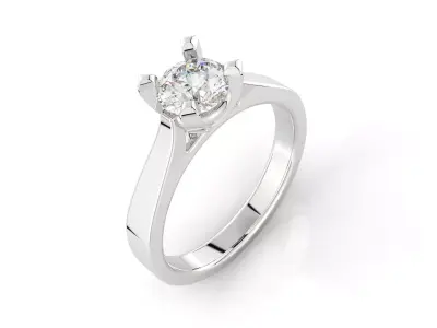 D-1709 diamond solitaire engagement ring 3D print model