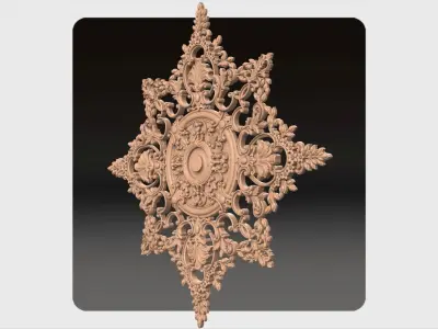 Carved round decor for cnc 42 3D model