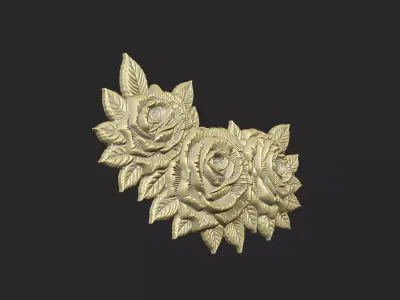 Rose ornamental Victorian gothic decor thorn luxury  3D print model