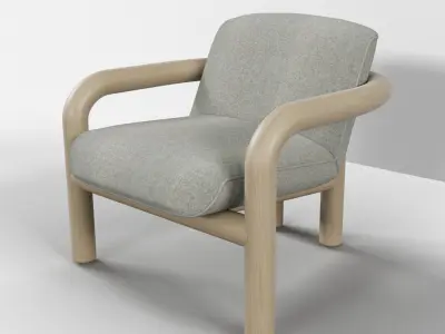 2021 Benson chair light wood light fabric  3D model