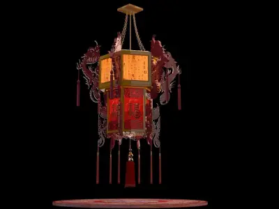 Chinese  palace lantern 3D model purchase