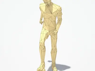 Football Man Sport Pose2 Low-poly 3D model