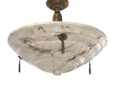 1910 White Alabaster Chandelier 3D model