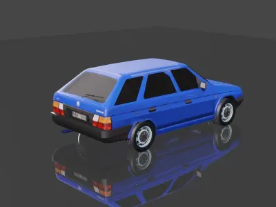 SKODA FORMAN CIVIL CAR LOW POLY car Low-poly 3D model