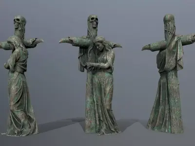 woman Statue Low-poly 3D model