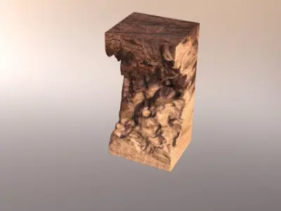 Modern artistic curved wood and resin Wall panel Module 3D model