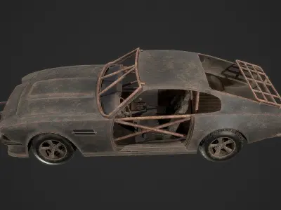 Post Apocalyptic Car Low-poly 3D model