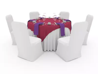 Banquet Table and Chair 26 3D model