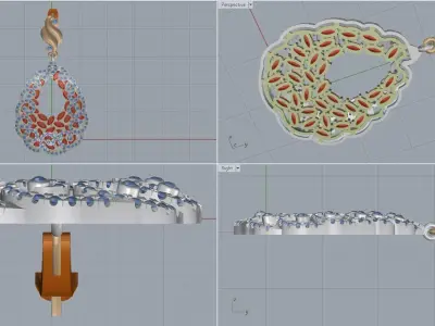 Earrings  elegant  3D print model