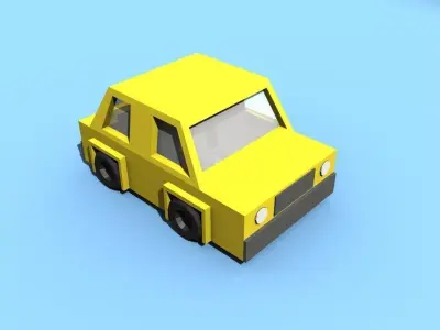 Low poly small car Low-poly 3D model