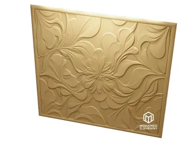 modern panel wall decor set wall relief mural CNC 134 3D model