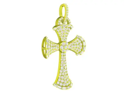 6937 Luxury Diamond Cross Pendant 3D print model