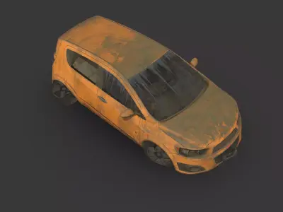 Abandoned Car - Chevrolet Aveo Low-poly 3D model