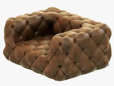Restoration Hardware Soho Tufted Leather Chair 3D model