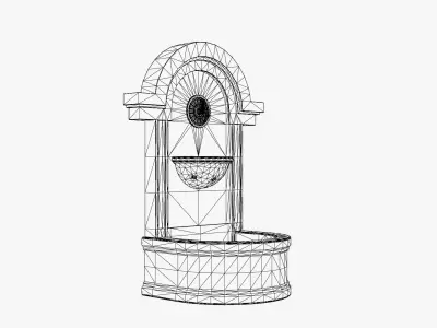 Vintage Wall Water Fountain Low-poly 3D model