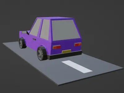 Cartoon Car  Free low-poly 3D model