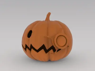 Halloween Pumpkin With Alien Friend Free 3D print model