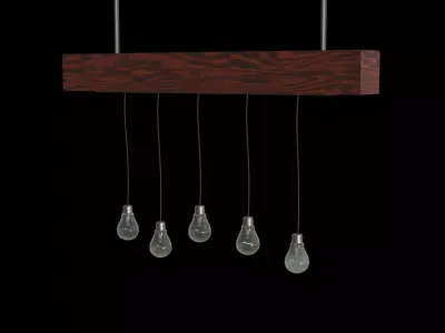 Ceilinglamp light fixture with five glass balls hanging from it Free 3D model