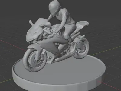 Bike Rider With Bike For 3D Printing 3D print model