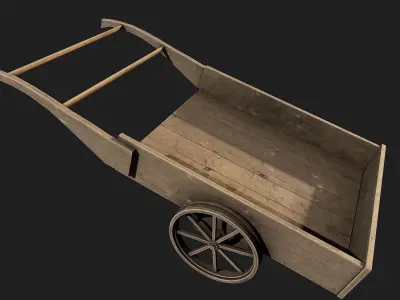 4 Old wooden carriage 3D Model Pack