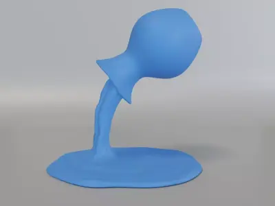 A pitcher from which water flows 3D print model
